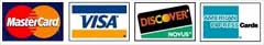 Mastercard, Visa, Discover, AMEX cards are accepted